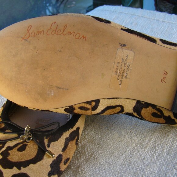 Sam Edelman Felicia leopard real fur ballerina flat, Size 7.5 W - Picture 9 of 9